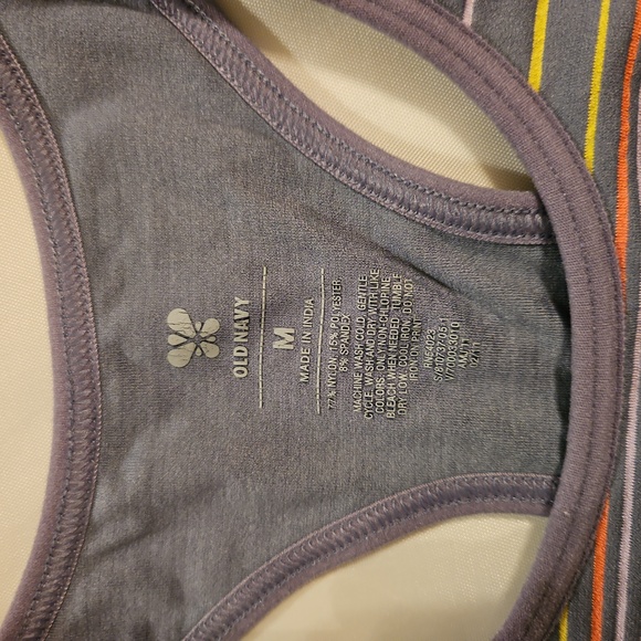 Old Navy gray striped, athletic support bra, size medium - Picture 3 of 3
